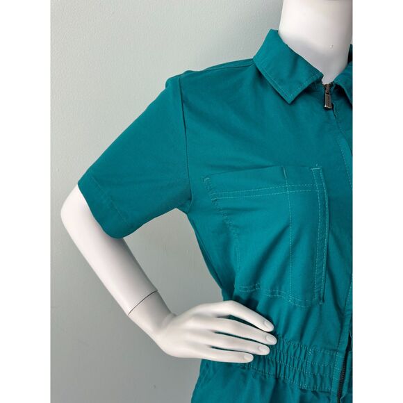 Dickies Short Sleeve Romper Vale Shortalls Teal Blue Playsuit size Small - Picture 9 of 10